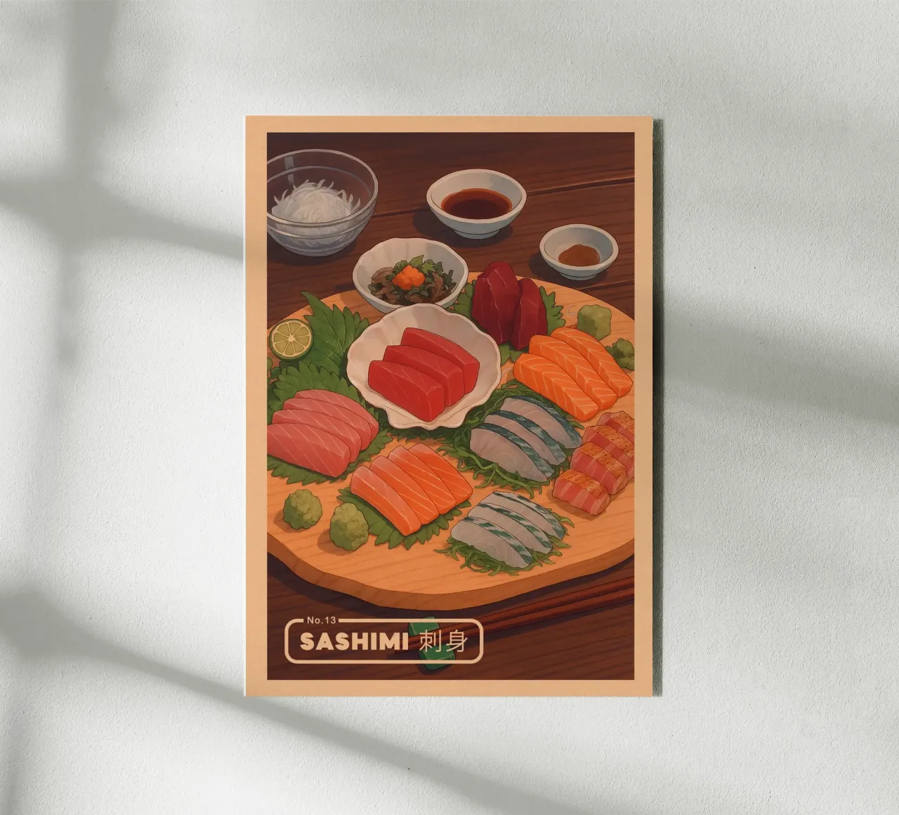 Set di sashimi in stile anime - Serie di piatti giapponesi n. 12 alluminio dibond da japanfox