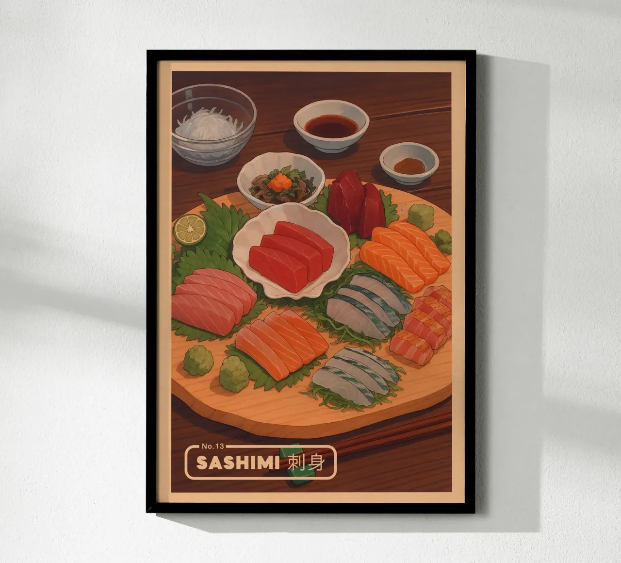 Set di sashimi in stile anime - Serie di piatti giapponesi n. 12 carta hahnemühle da japanfox
