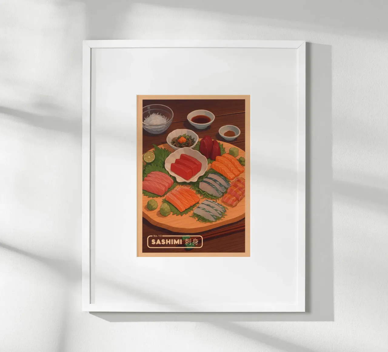 Set di sashimi in stile anime - Serie di piatti giapponesi n. 12 carta hahnemühle da japanfox