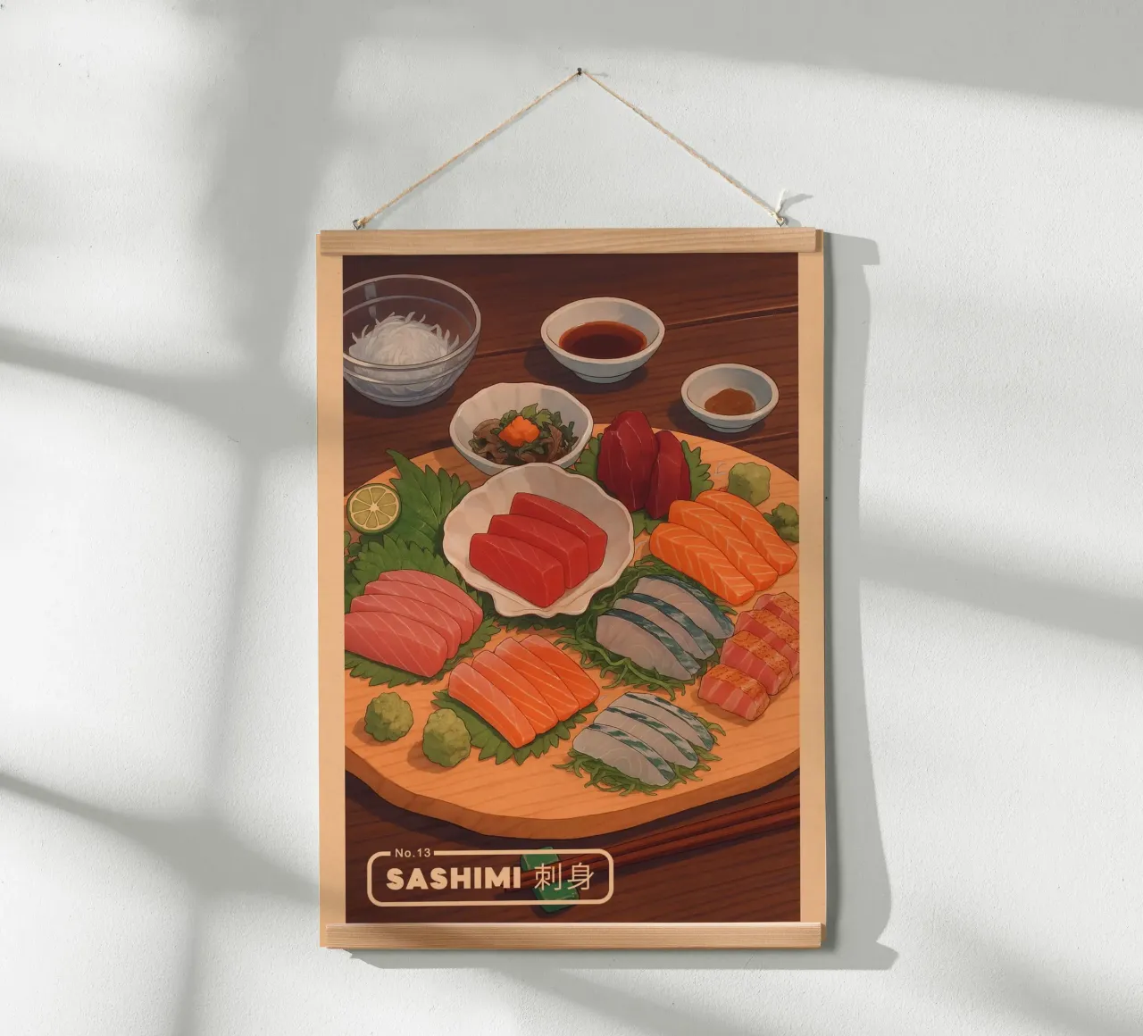 Set di sashimi in stile anime - Serie di piatti giapponesi n. 12 carta hahnemühle da japanfox