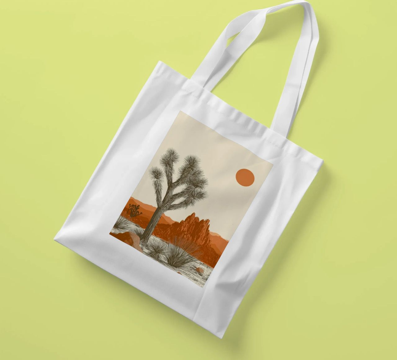Joshua Tree Southwest Cactus Art borsa in juta da Farlane