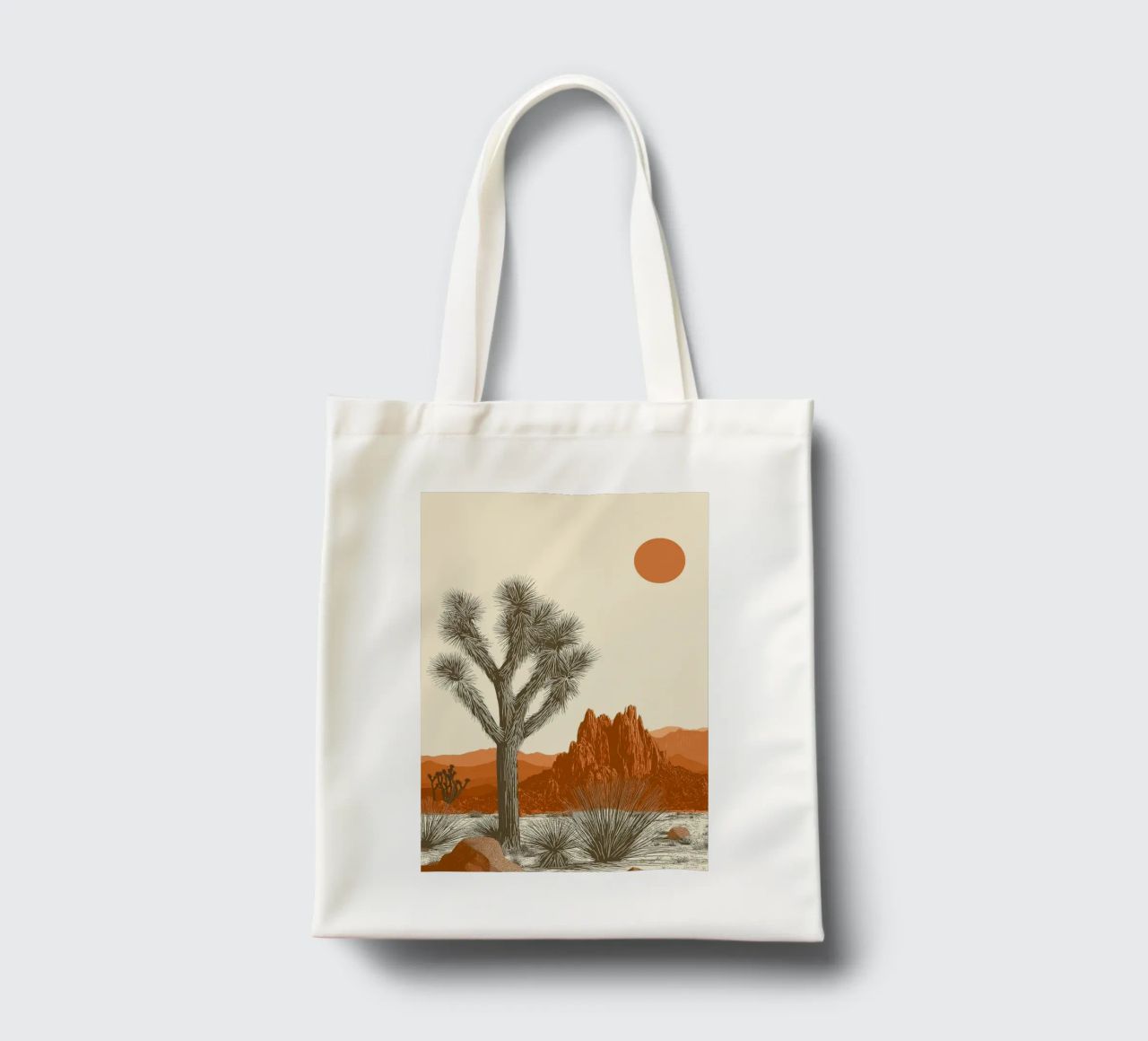 Joshua Tree Southwest Cactus Art borsa in juta da Farlane