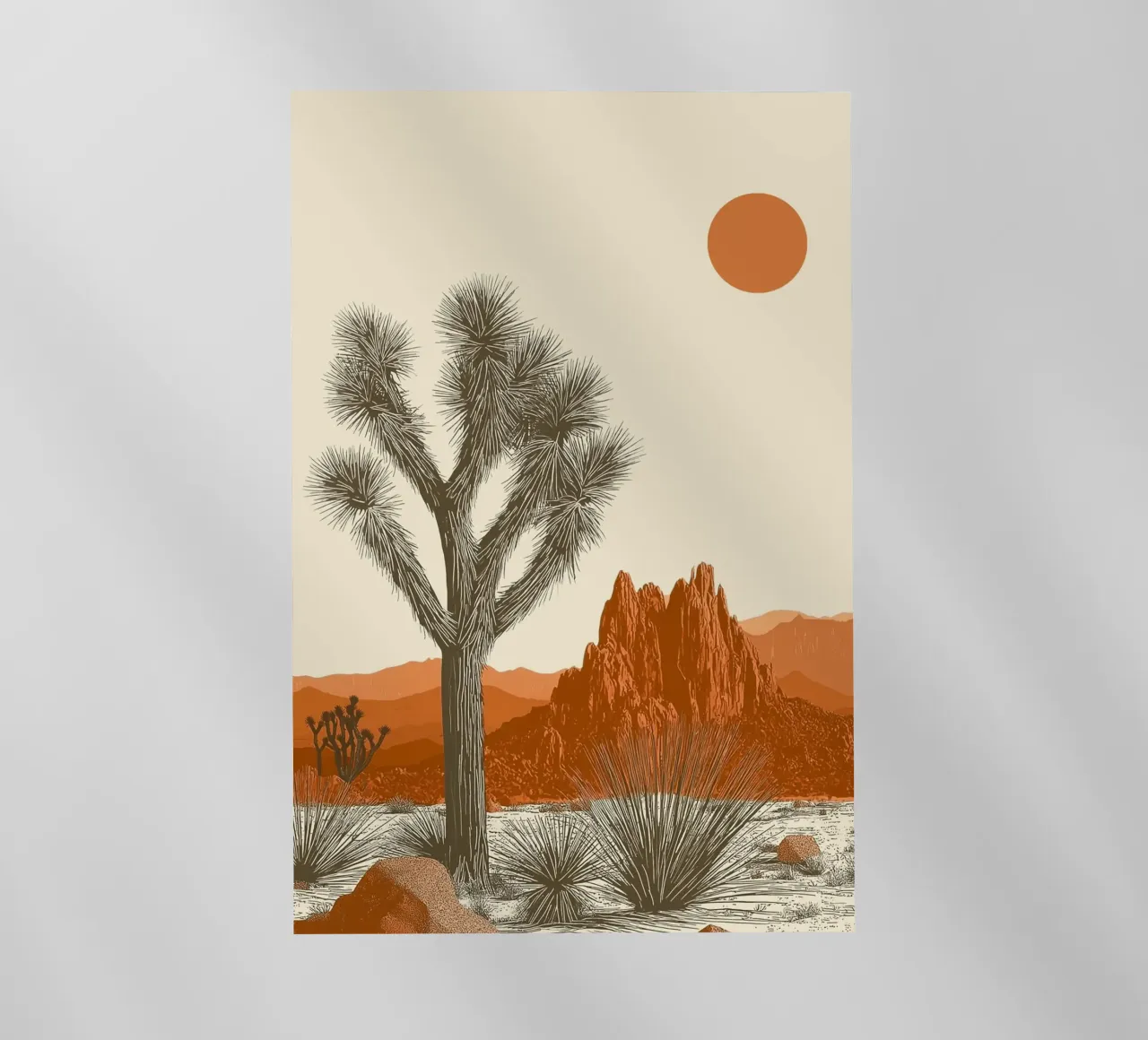 Joshua Tree Southwest Cactus Art pellicola backlit da Farlane