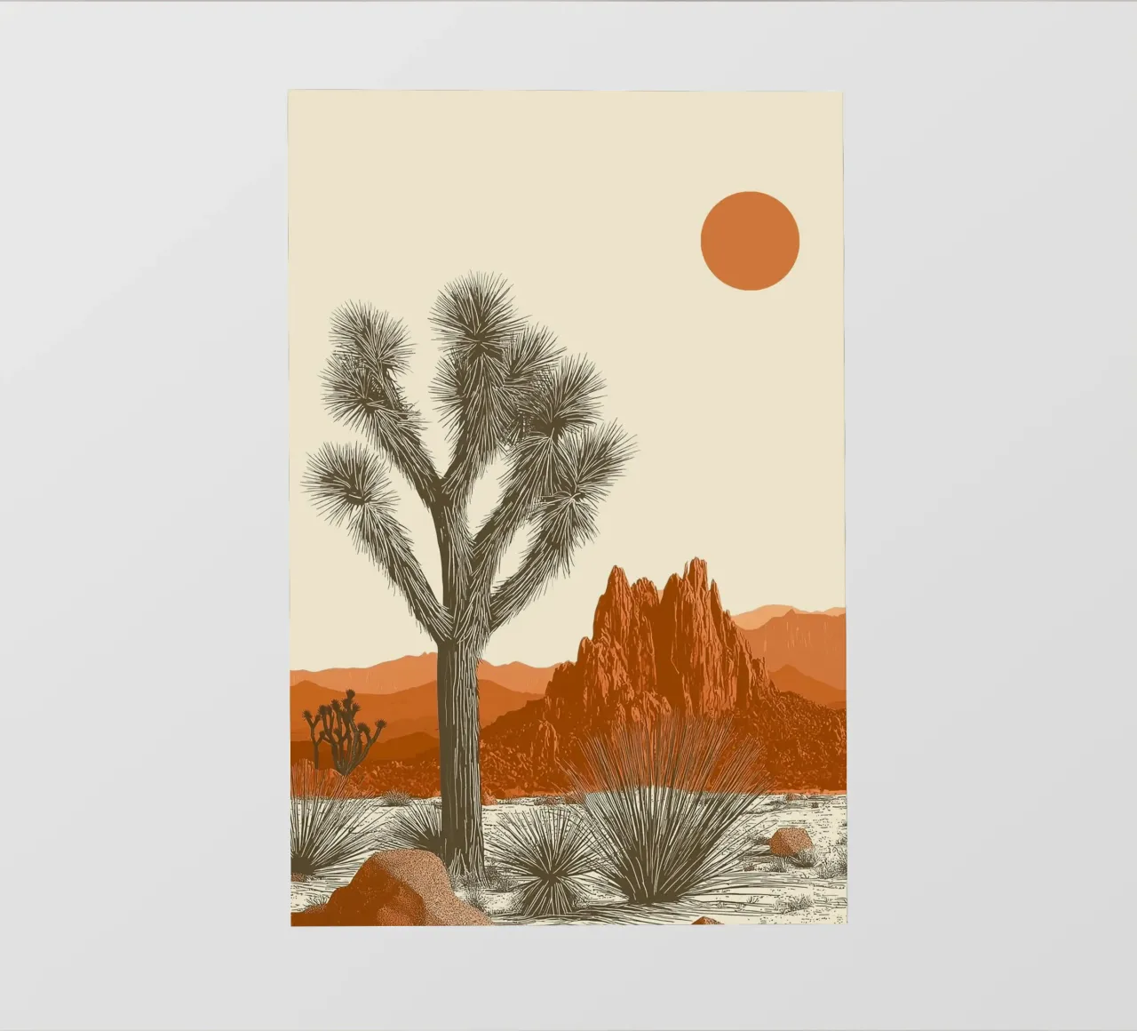 Joshua Tree Southwest Cactus Art lámina retroiluminada de Farlane