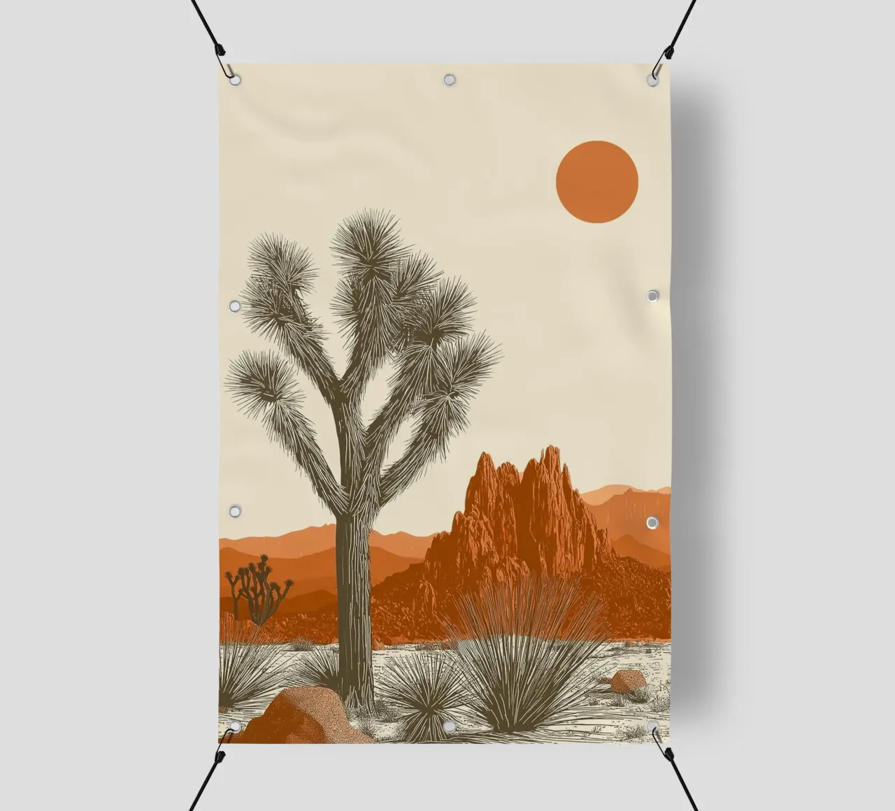 Joshua Tree Southwest Cactus Art telo in pvc da Farlane