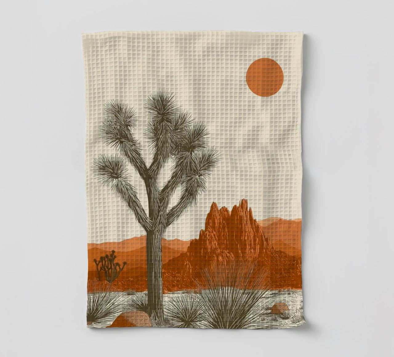 Joshua Tree Southwest Cactus Art torchon de Farlane