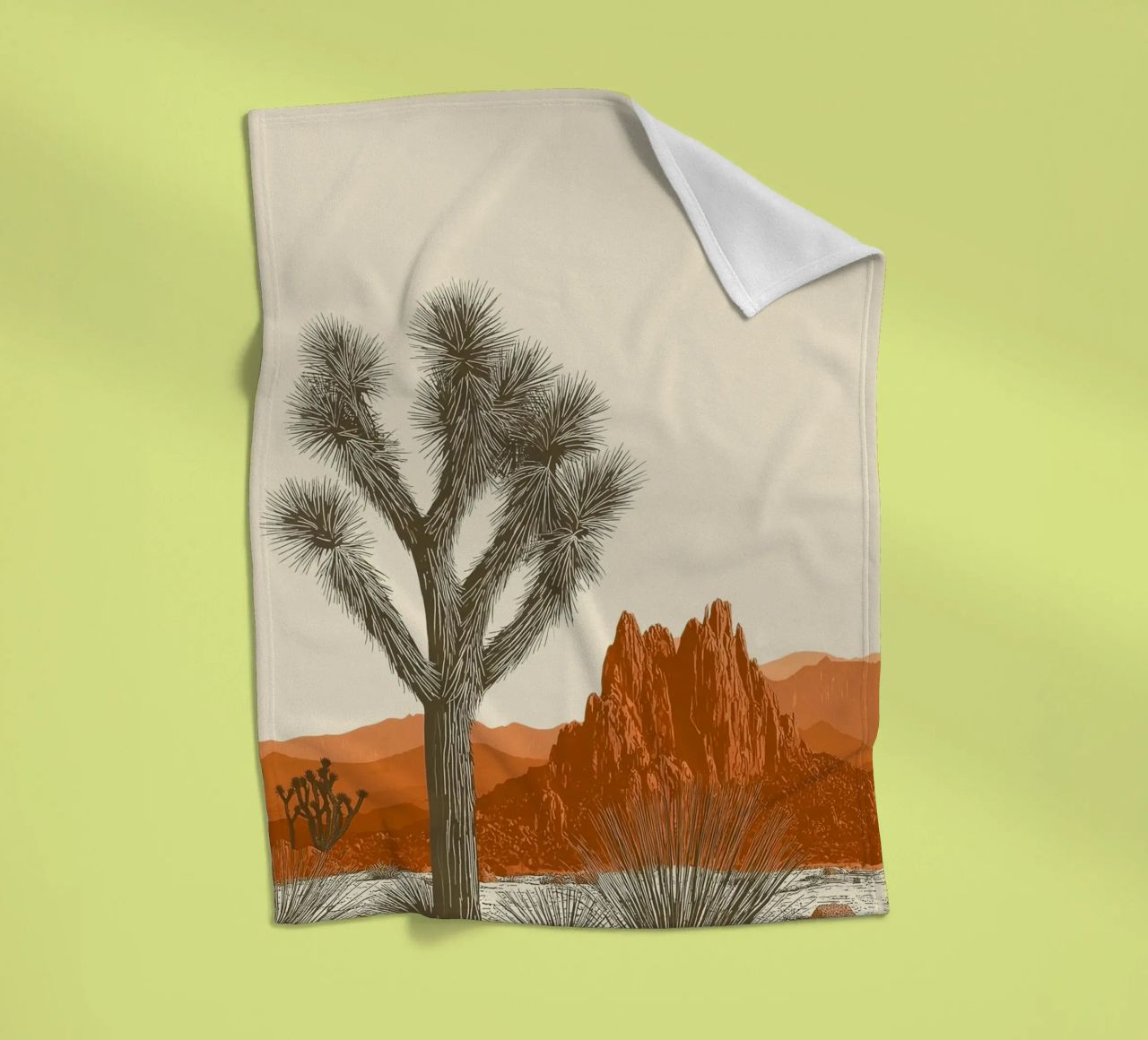 Joshua Tree Southwest Cactus Art coperta in pile da Farlane