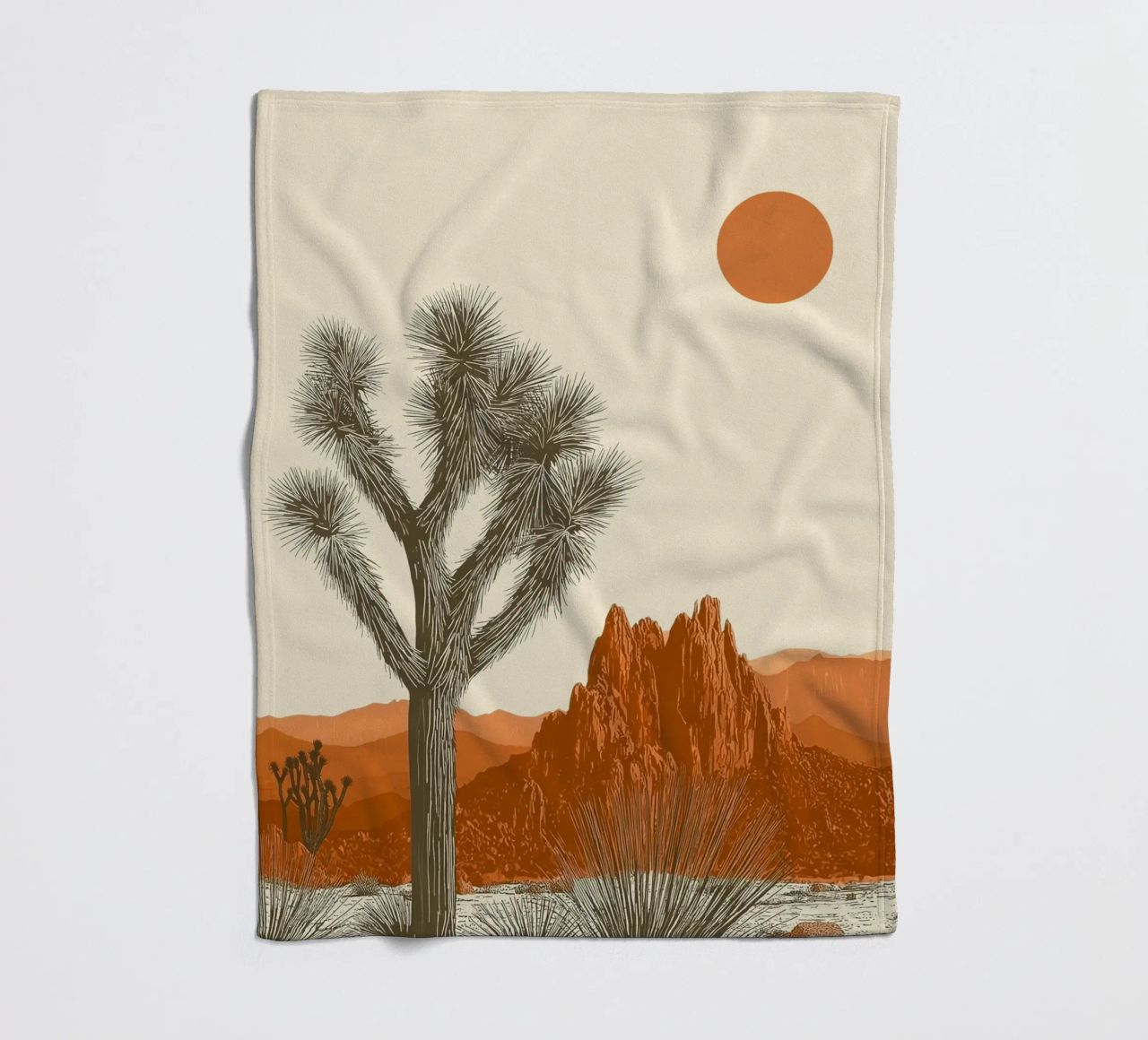 Joshua Tree Southwest Cactus Art coperta in pile da Farlane