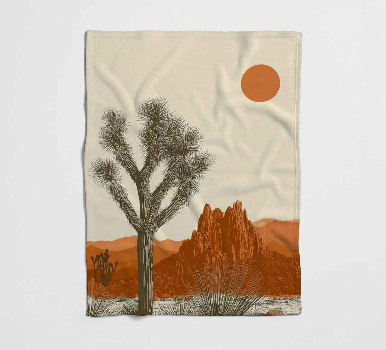 Joshua Tree Southwest Cactus Art coperta in pile da Farlane