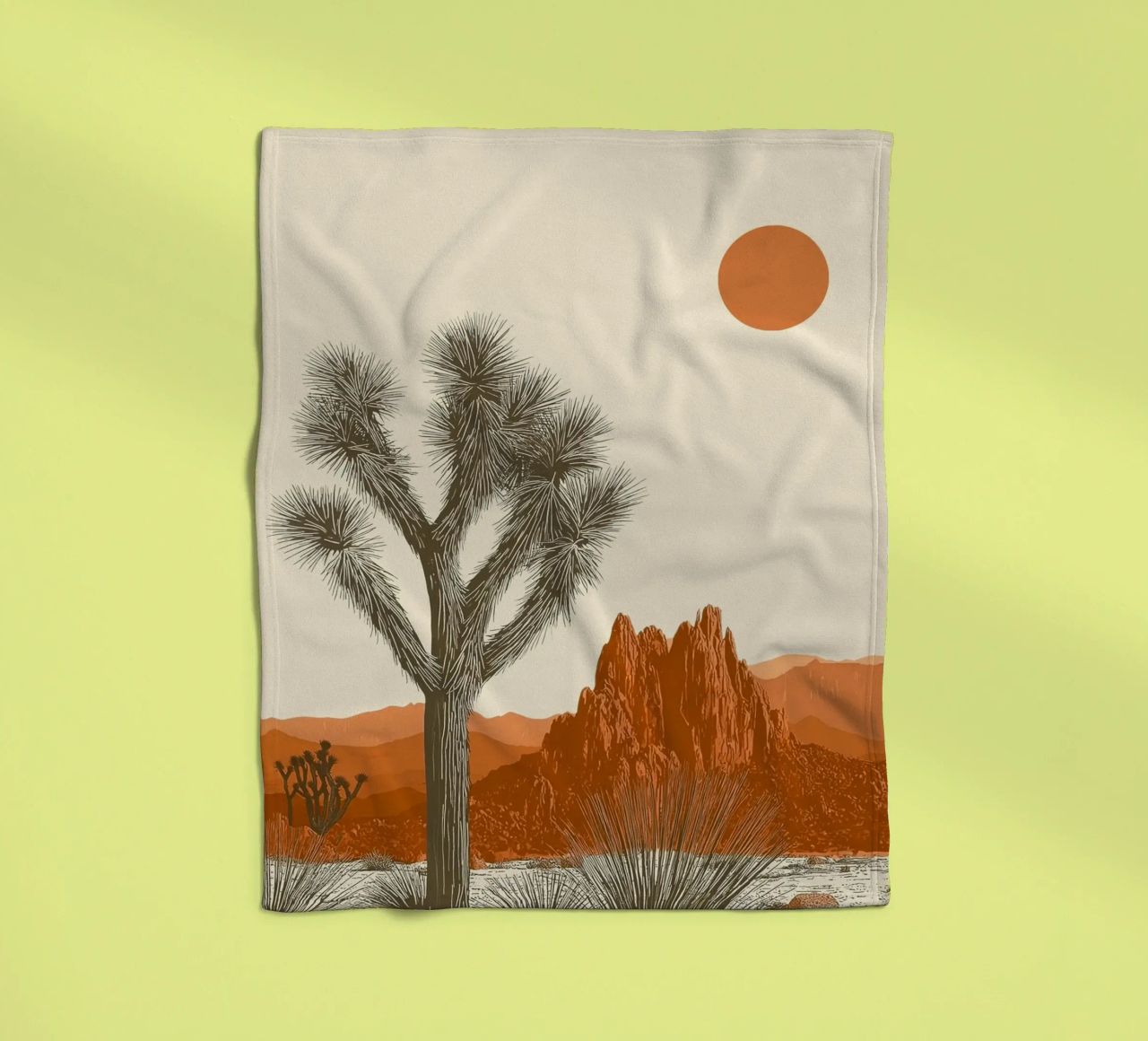 Joshua Tree Southwest Cactus Art coperta in pile da Farlane