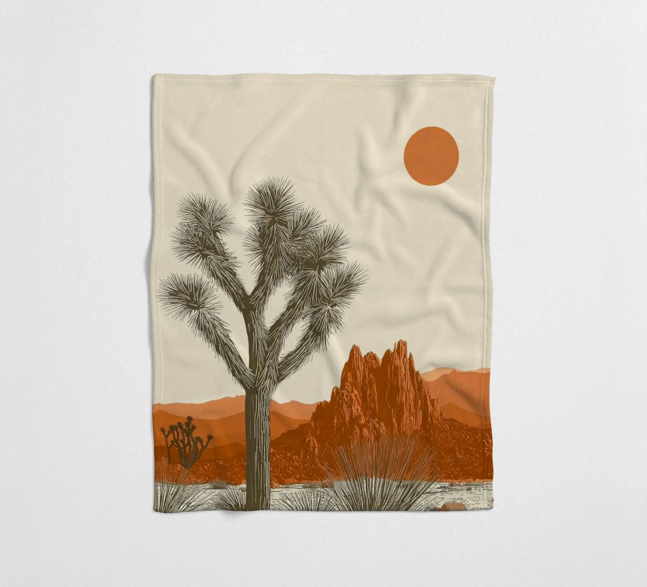 Joshua Tree Southwest Cactus Art coperta in pile da Farlane