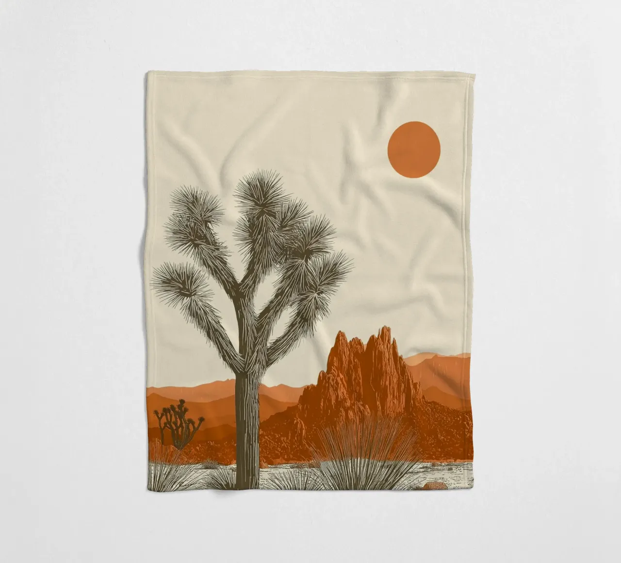 Joshua Tree Southwest Cactus Art coperta in pile da Farlane