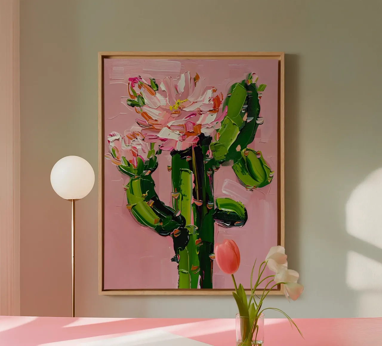 Blooming Cactus tela con Cornice a cassetta da Gypsy Galleria