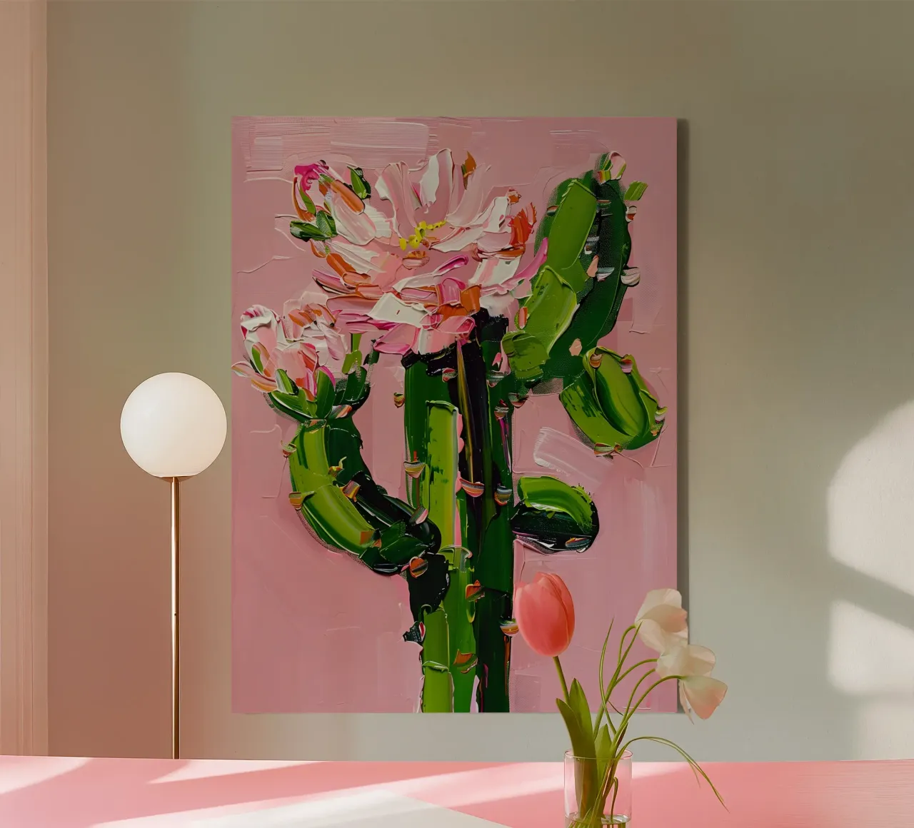 Blooming Cactus tela con Cornice a cassetta da Gypsy Galleria