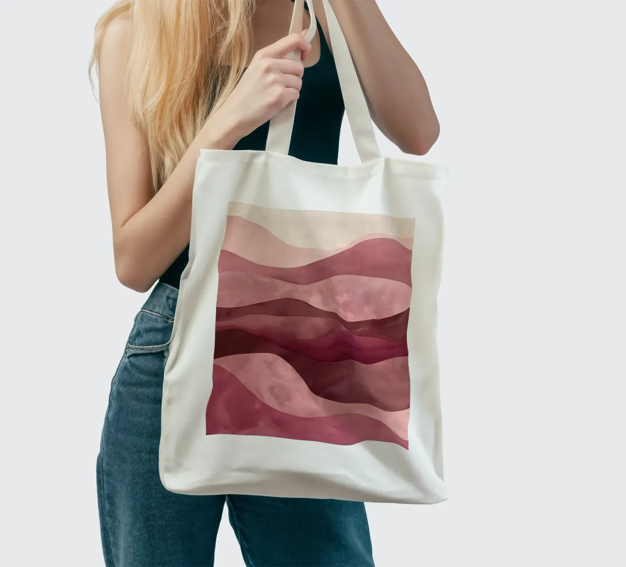 The Pink Mounains borsa in juta da Gypsy Galleria