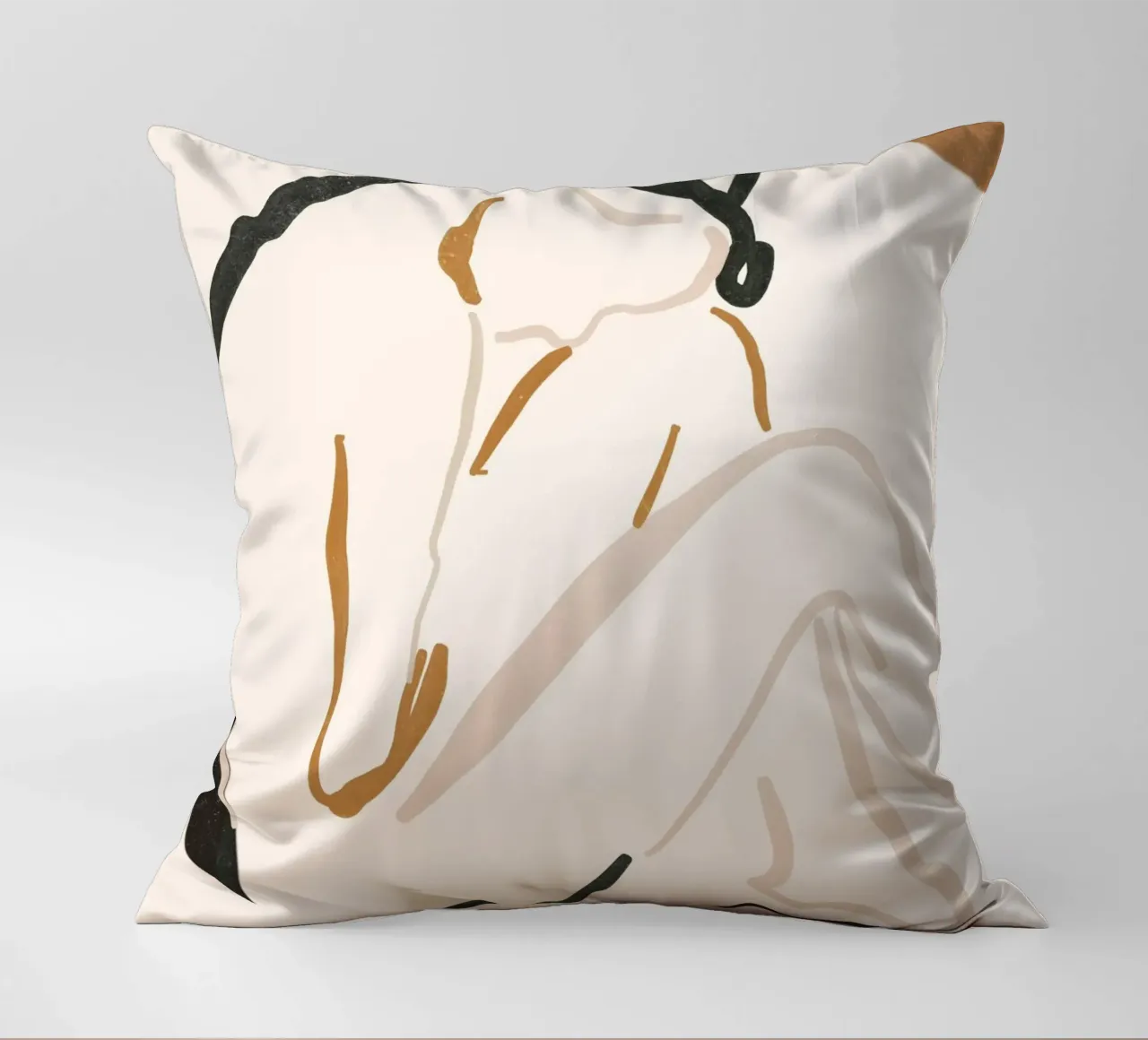 Abstract Female Figure decorative cushion by ThingDesign