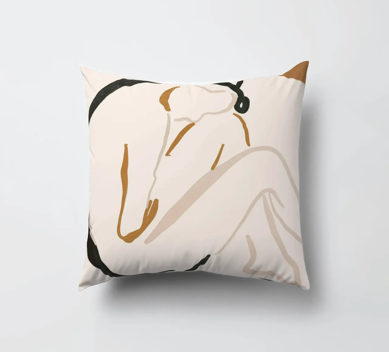 Abstract Female Figure decorative cushion by ThingDesign