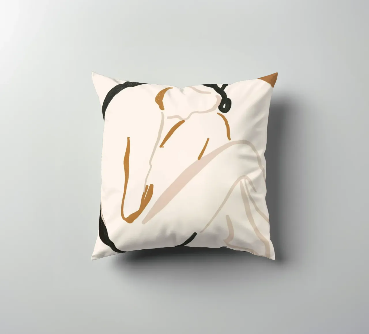Abstract Female Figure decorative cushion by ThingDesign