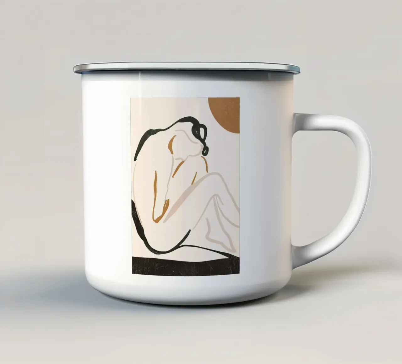 Figura femminile astratta tazza in smalto da ThingDesign