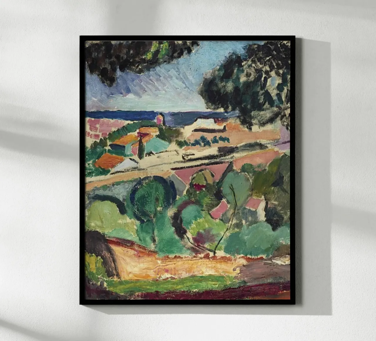 Henri Matisse, Modern Wall Art, Green Poster Landscape Print Poster mit Aluminium Rahmen von ArtHaus