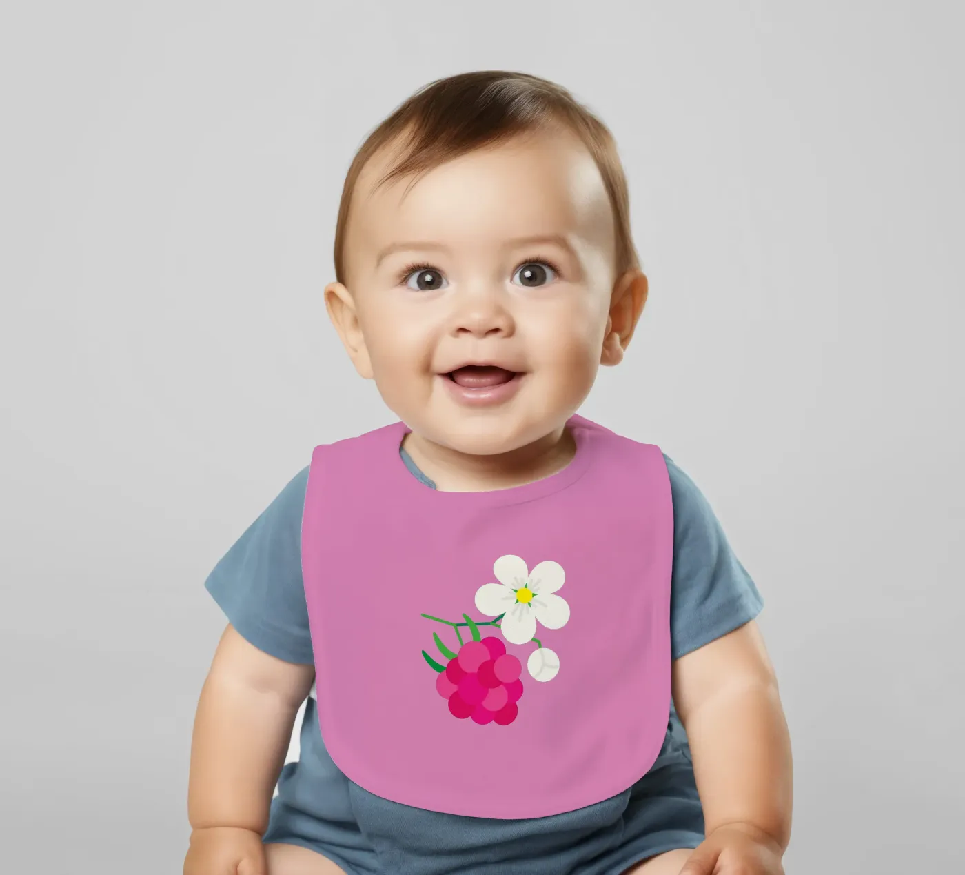 Raspberry baby bib by Lidia Blomgren