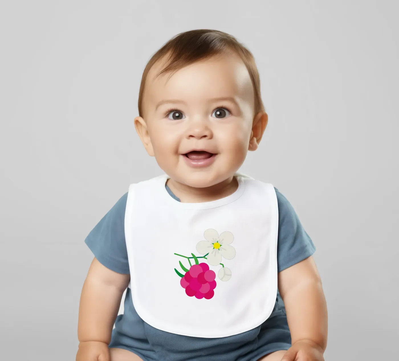 Raspberry baby bib by Lidia Blomgren