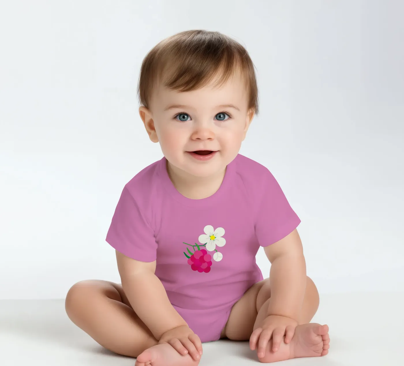 Raspberry Kurzarm Babybody von Lidia Blomgren