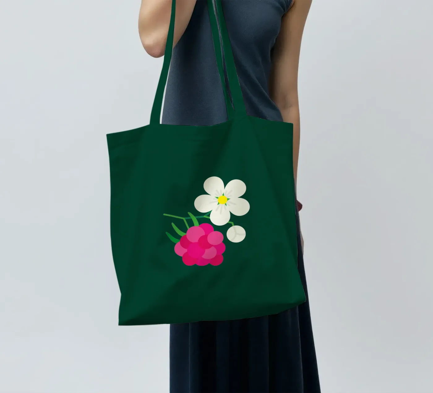 Raspberry tote bag by Lidia Blomgren