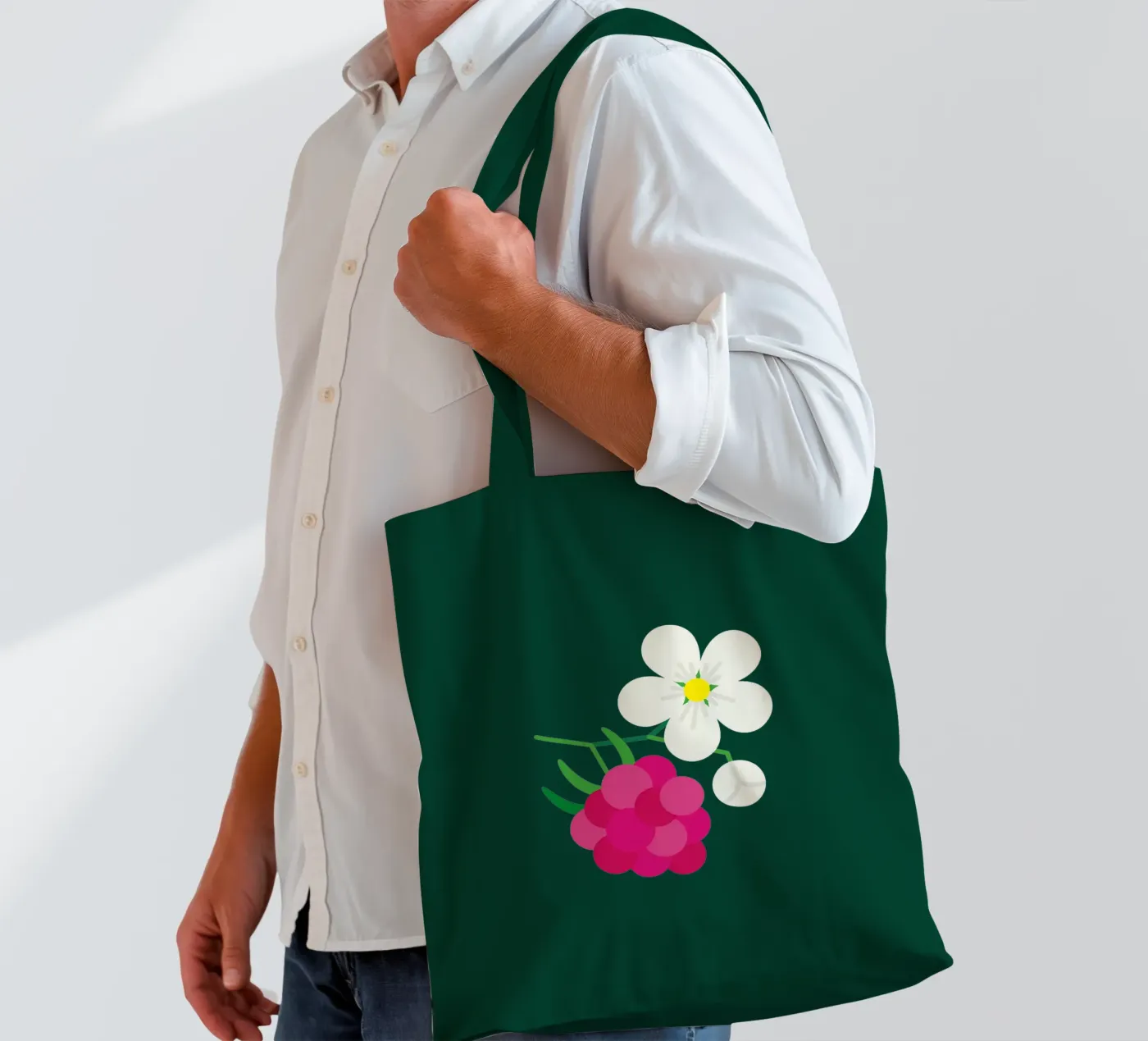 Raspberry tote bag by Lidia Blomgren