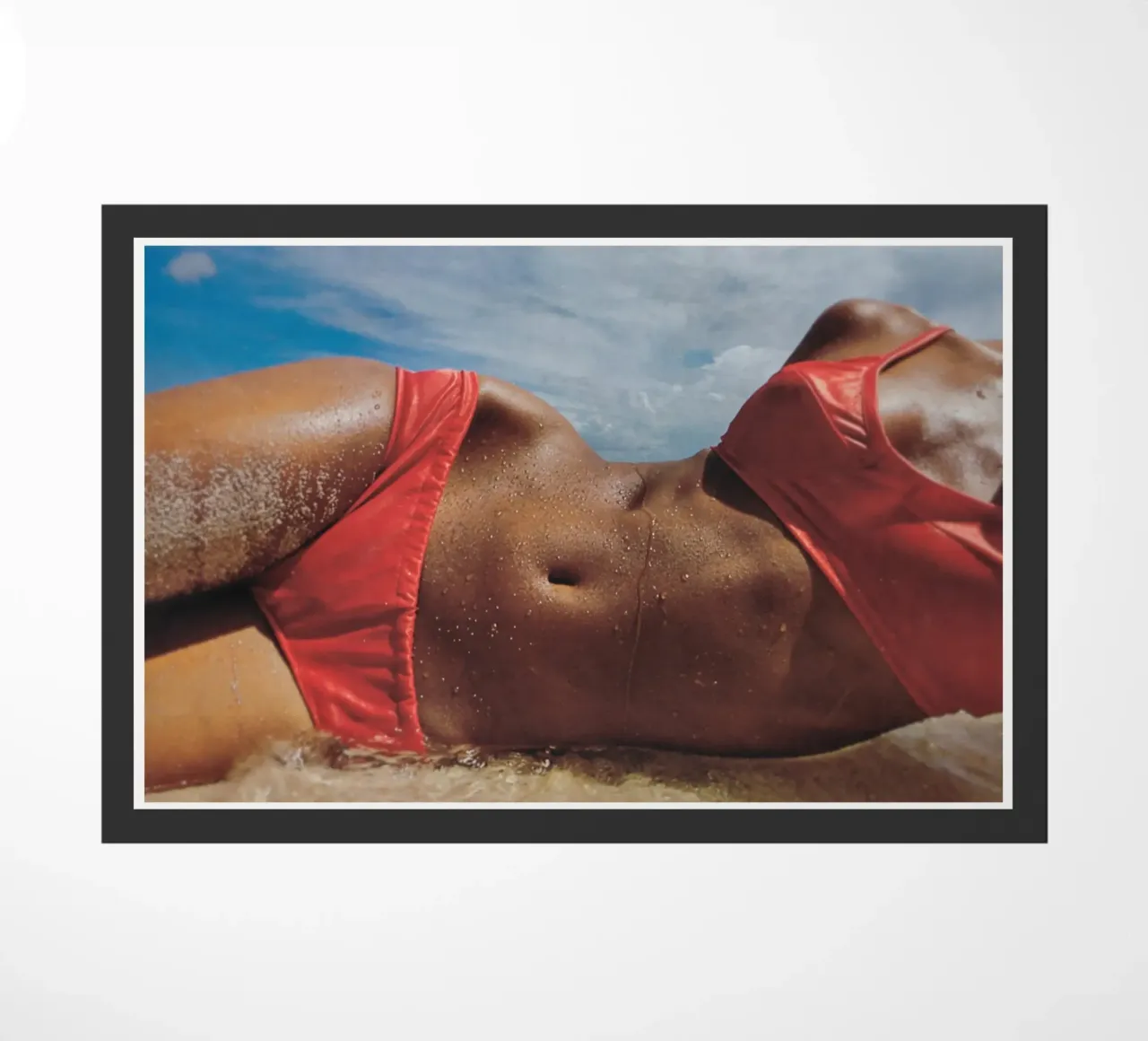 Retro bikini vibes doormat by Carinaprint