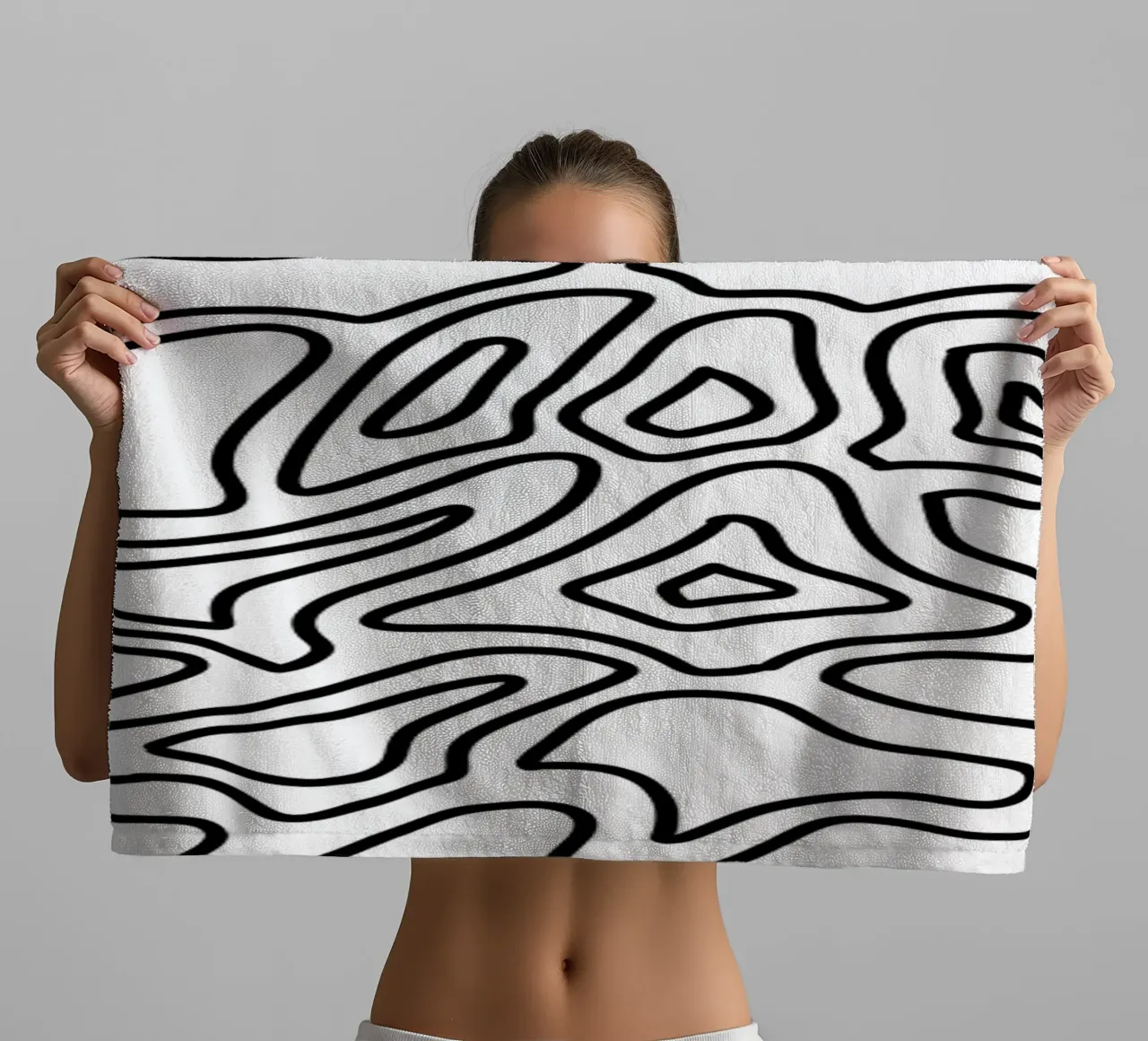 Minimalist Line Motif towel by MODERN NUANCE