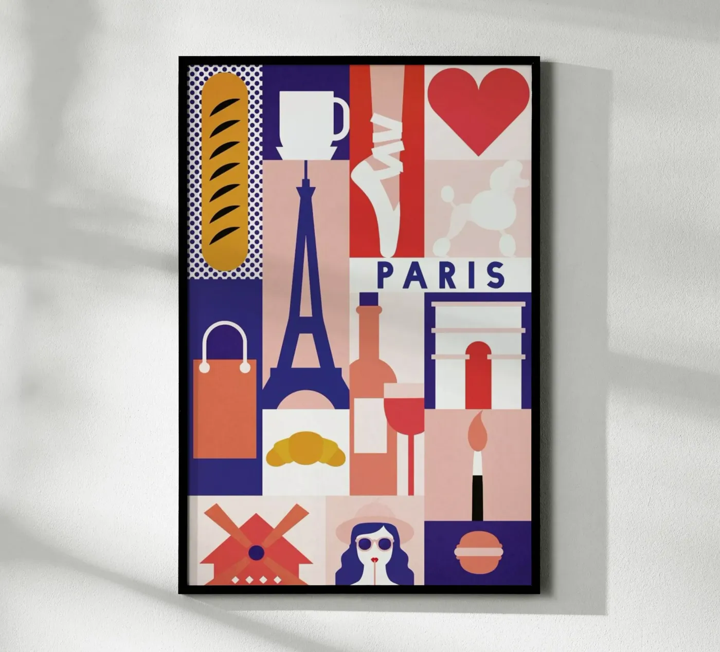 Iconic Paris poster by The Cartography Collection