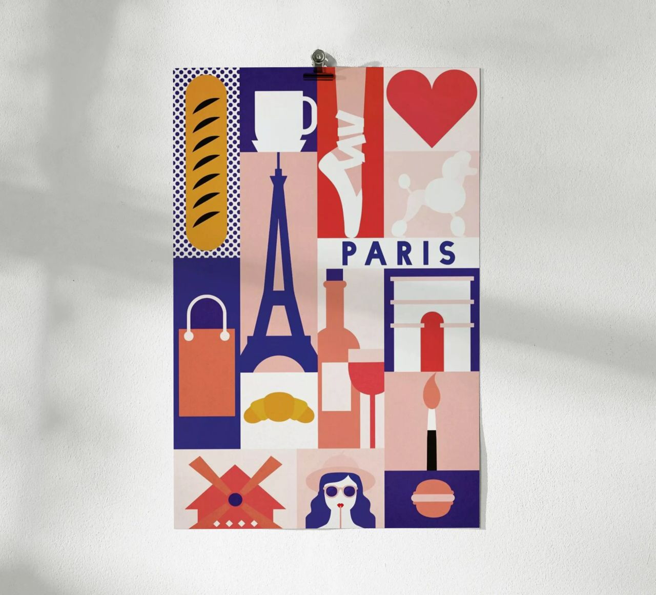 Iconic Paris Poster von The Cartography Collection