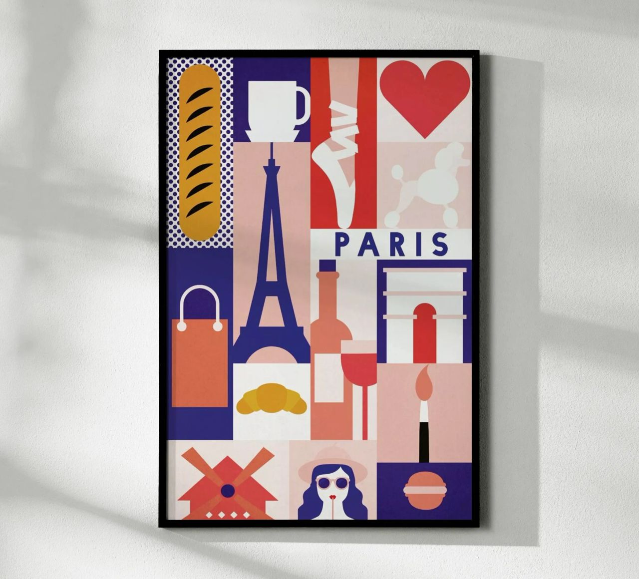 Iconic Paris Poster von The Cartography Collection