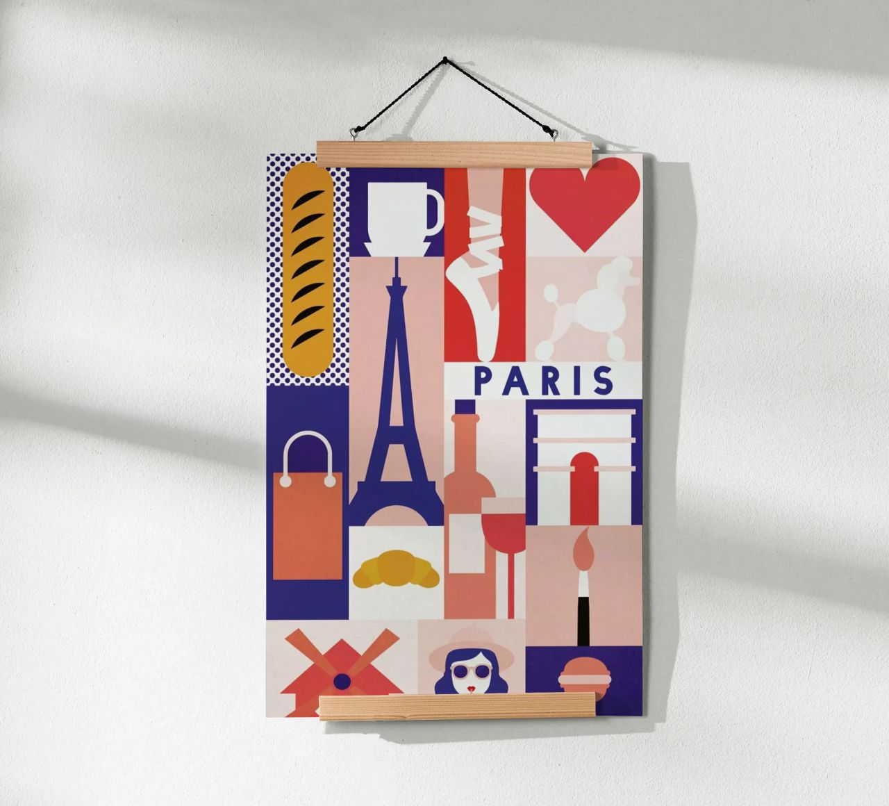 Iconic Paris Poster von The Cartography Collection