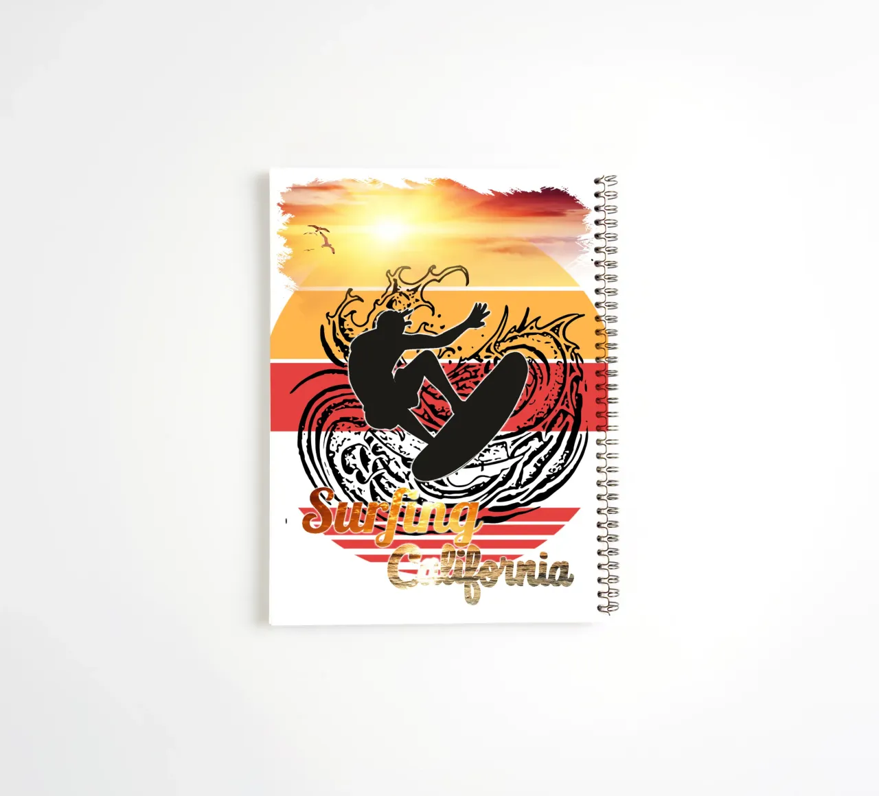 Surf Life Oval 2a - Zomerzon Vibes 14b notitieboek met spiraal van surfer28