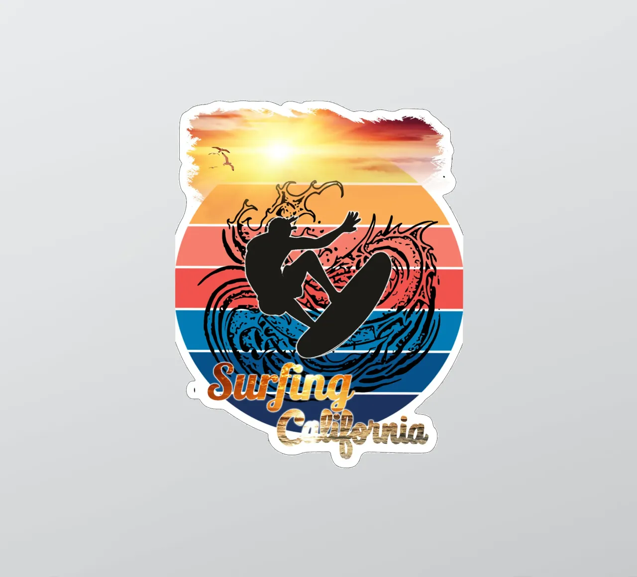 Surf Life Oval 2a - Summer Sun Vibes 13b sticker by surfer28