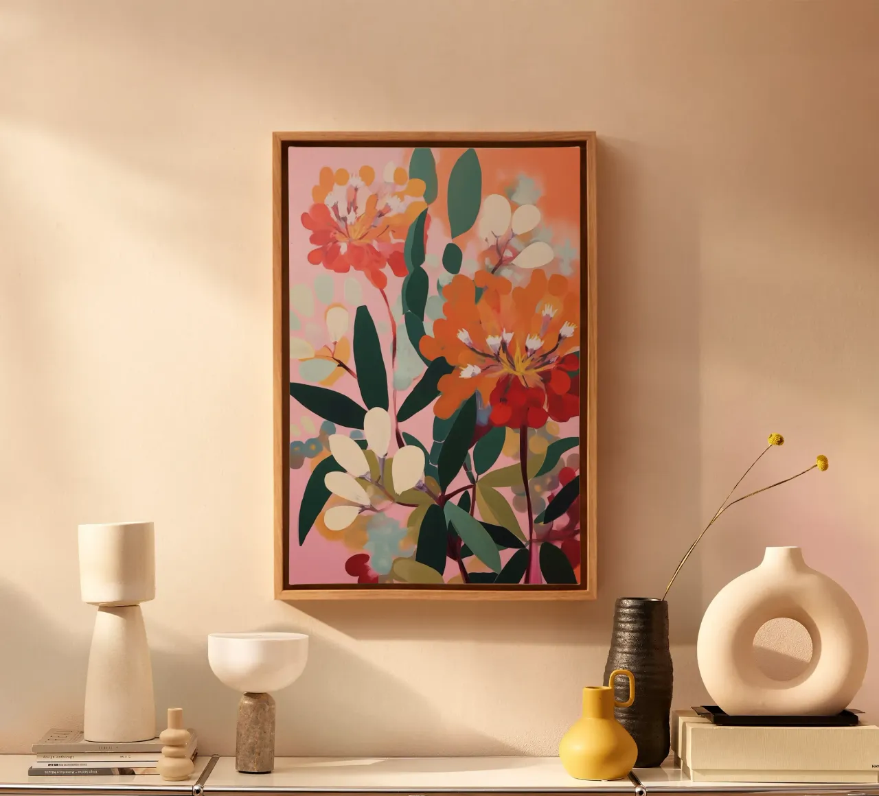 fiori d'arancio di primavera tela con Cornice a cassetta da Carinaprint