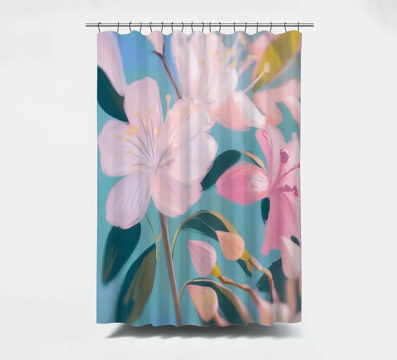 Floral magic in pastel shower curtain by Carinaprint