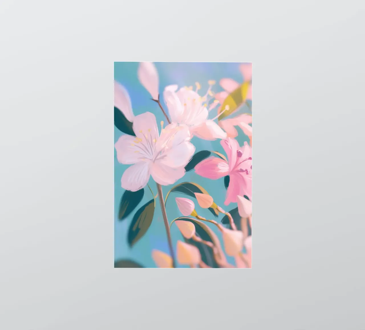 Floral magic in pastel sticker by Carinaprint