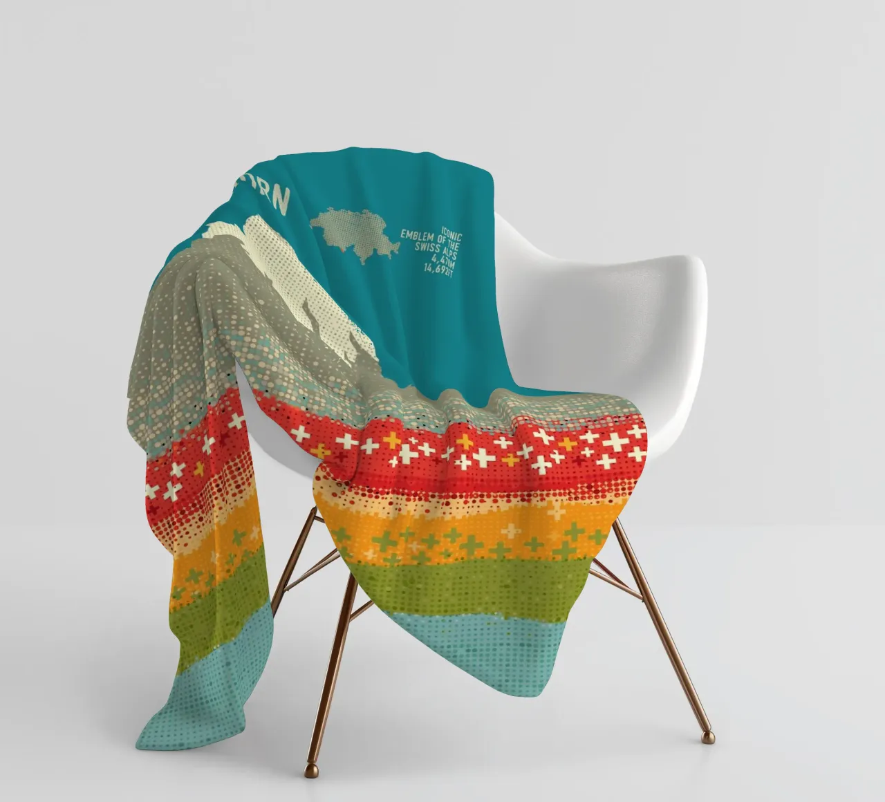 Il Cervino coperta in pile da The Printed Sparrow