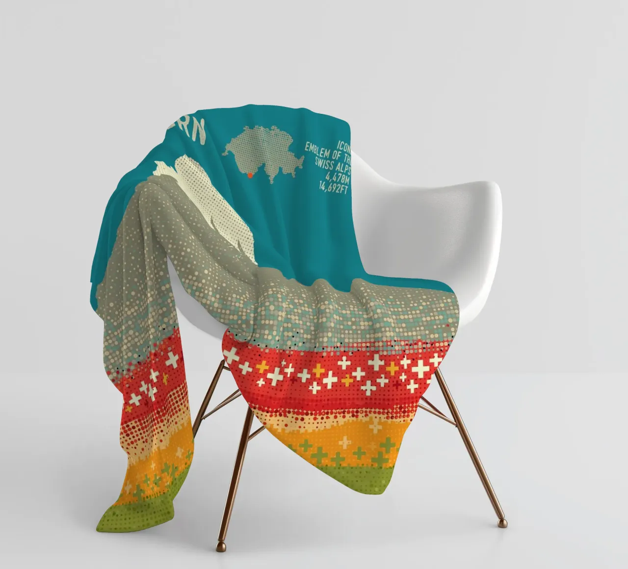 Il Cervino coperta in pile da The Printed Sparrow