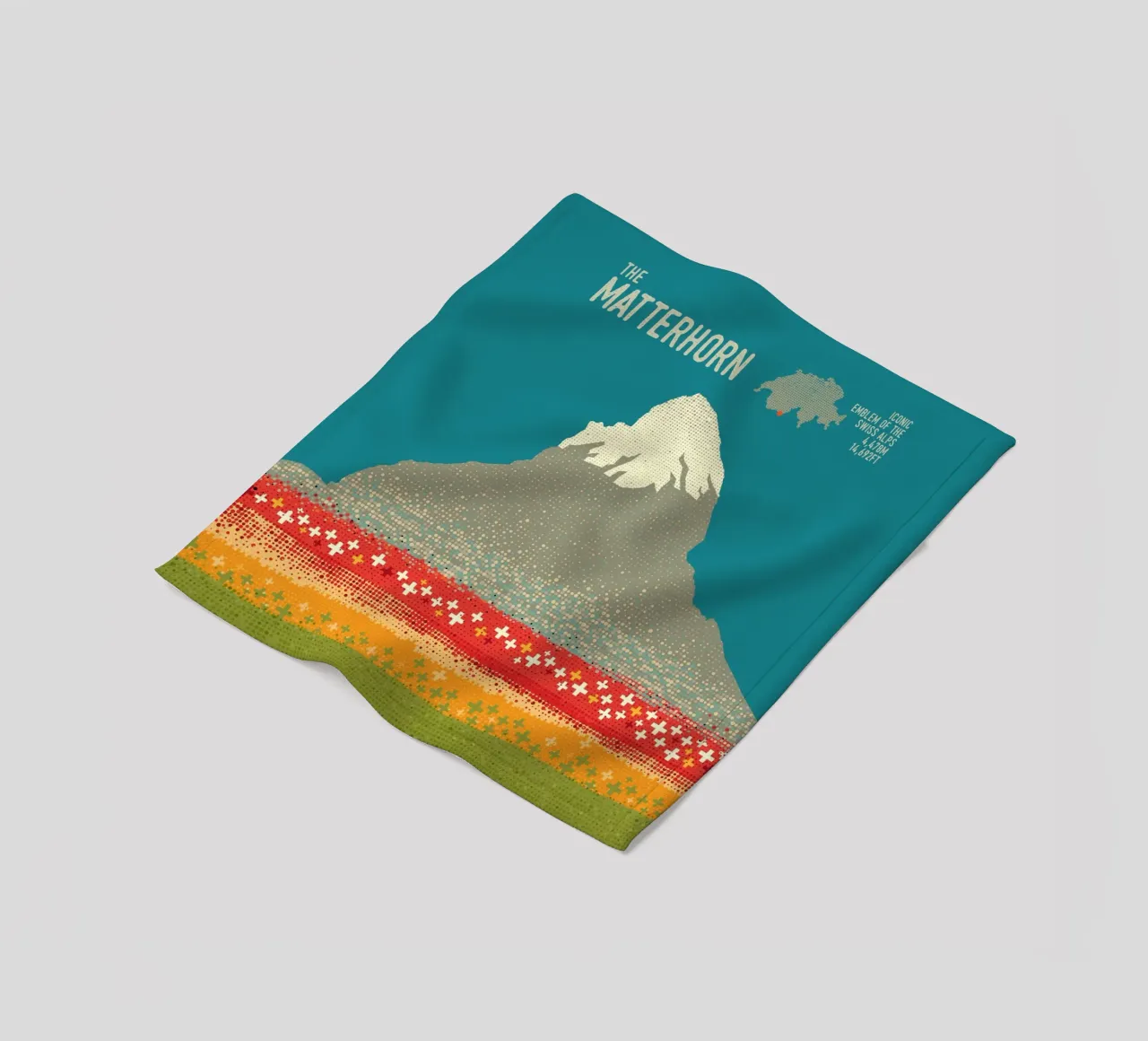 Il Cervino coperta in pile da The Printed Sparrow