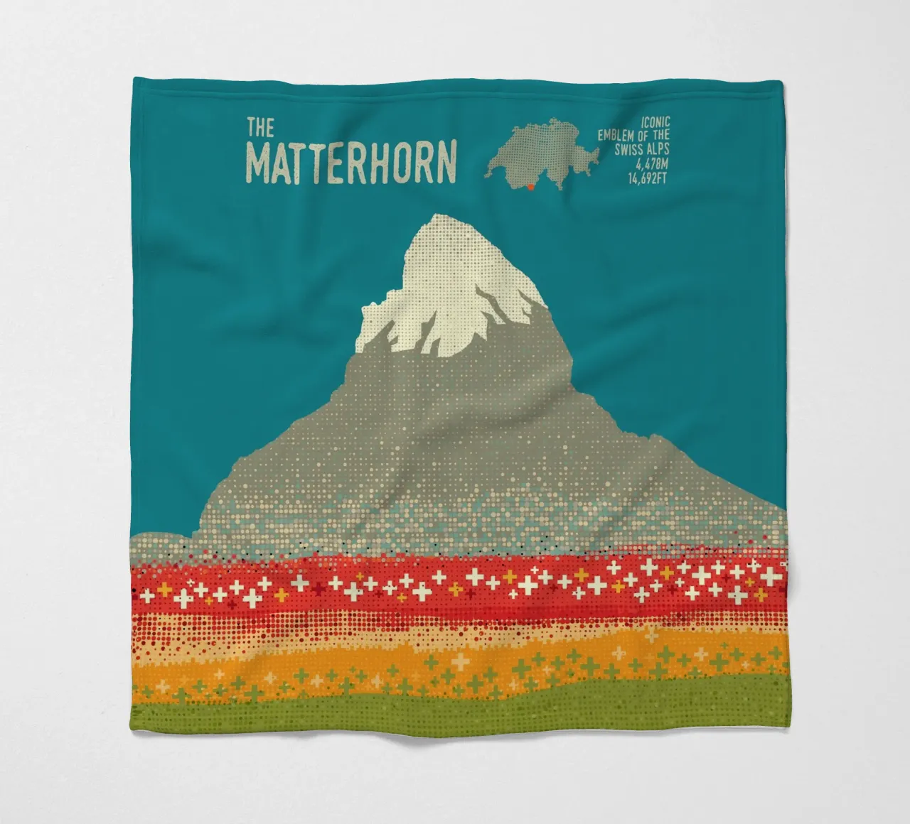 Il Cervino coperta in pile da The Printed Sparrow