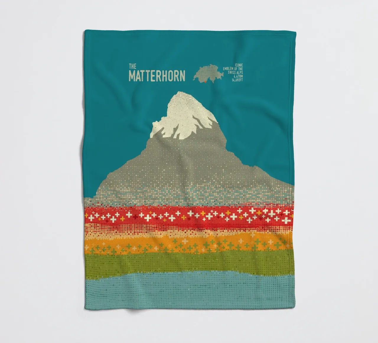 Il Cervino coperta in pile da The Printed Sparrow