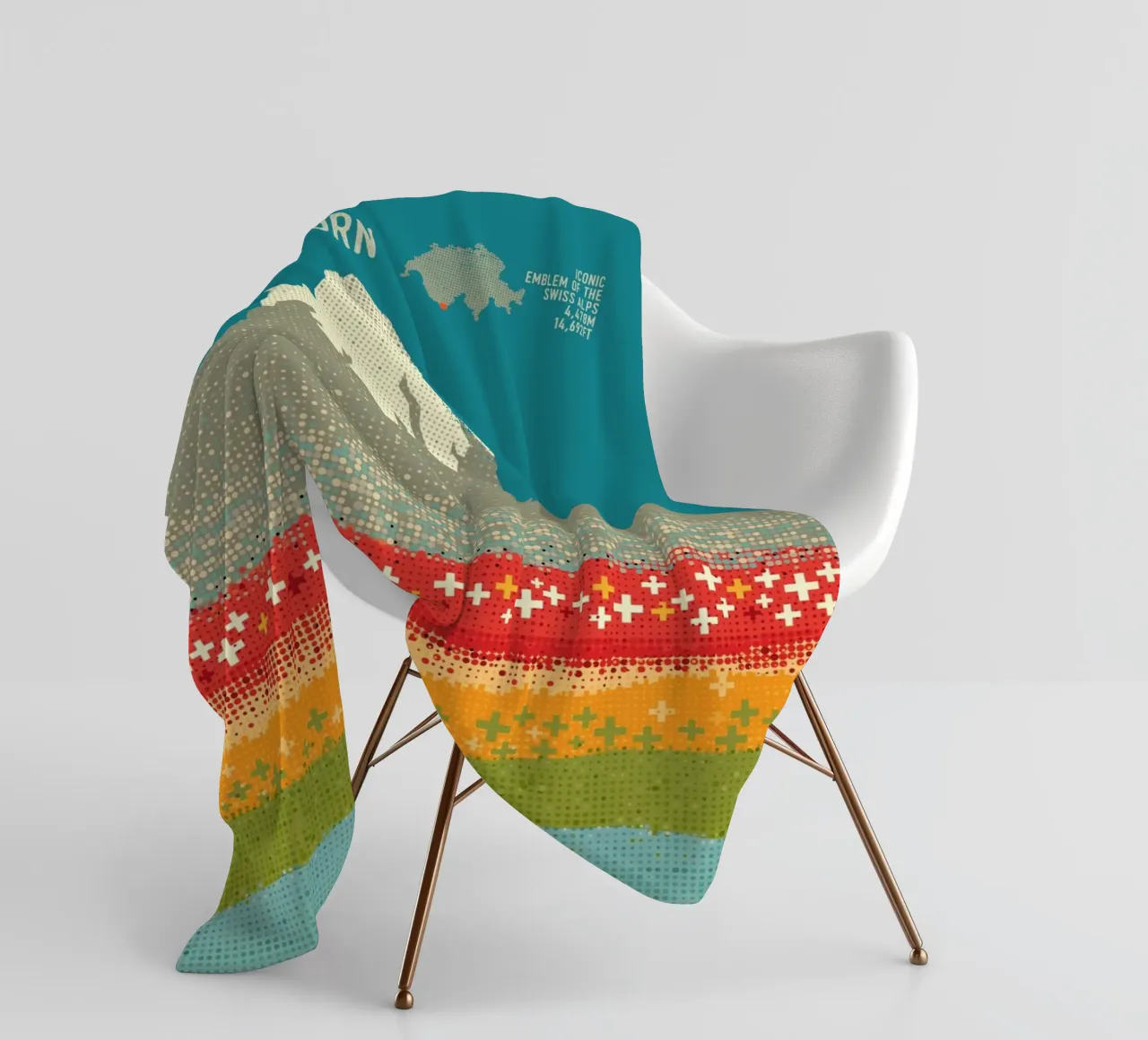 Il Cervino coperta in pile da The Printed Sparrow