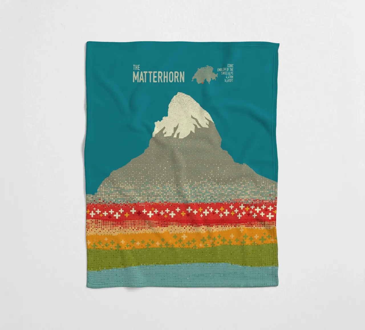 Il Cervino coperta in pile da The Printed Sparrow