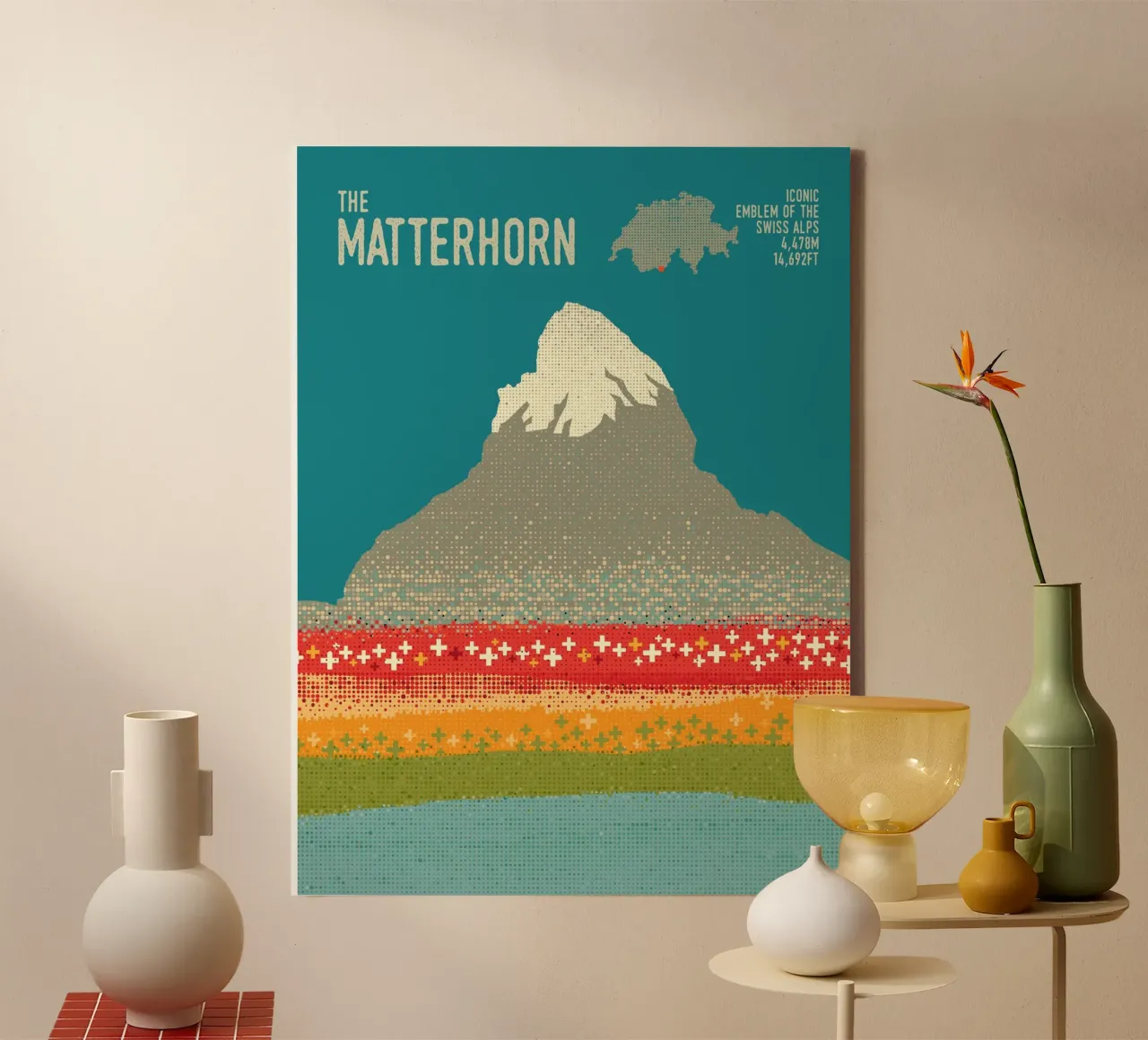 Il Cervino tela con Cornice a cassetta da The Printed Sparrow