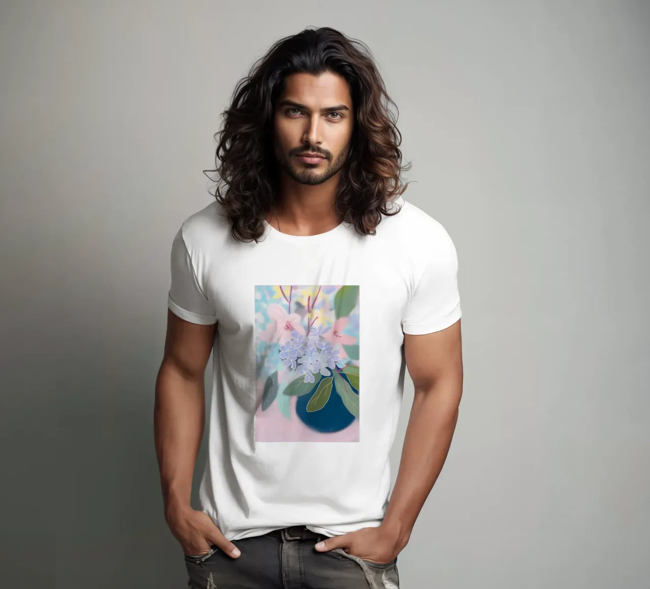 Flores de maceta blandas camiseta de Carinaprint