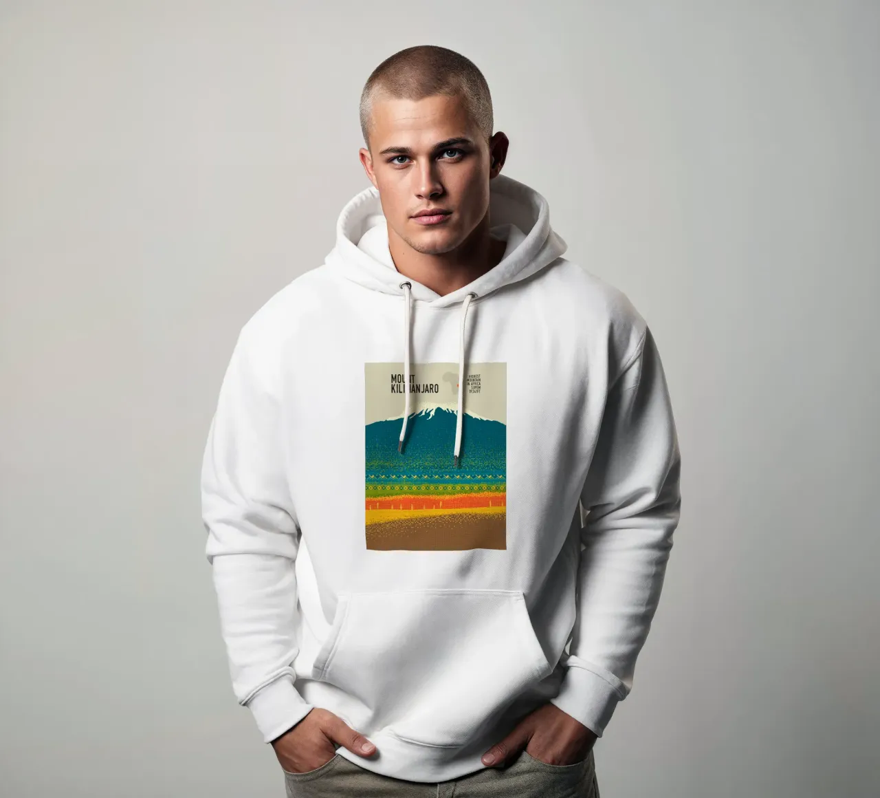 Monte Kilimangiaro felpa con cappuccio da The Printed Sparrow